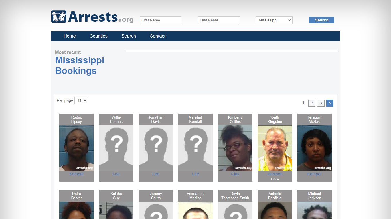 Mississippi Arrests and Inmate Search